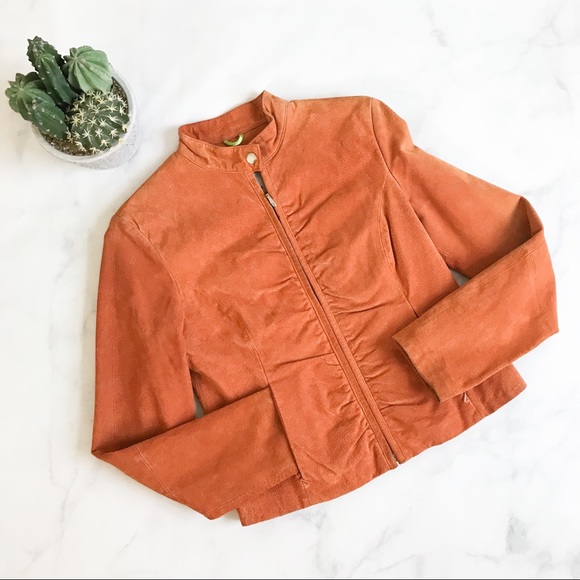 Wilsons Leather Jackets & Blazers - Vintage Orange Suede Jacket